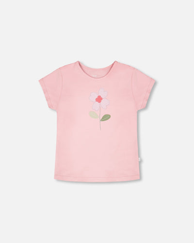 Organic Cotton Jersey T-Shirt Dusty Pink - H30K70_06170
