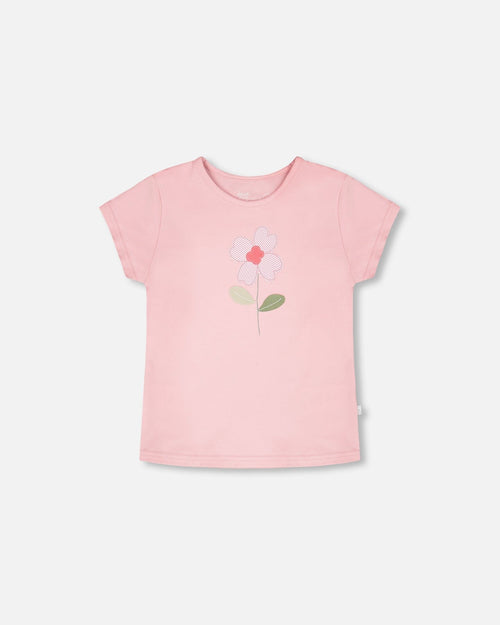 Organic Cotton Jersey T-Shirt Dusty Pink - H30K70_06170