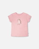 T-shirt en jersey de coton biologique vieux rose