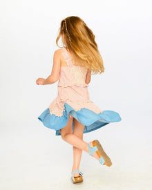 Poplin And Chambray Dress Off White And Pink Stripes - H30K87_3H128
