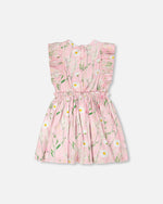 Viscose Dress Pink Printed Flowers - H30K88_3H115