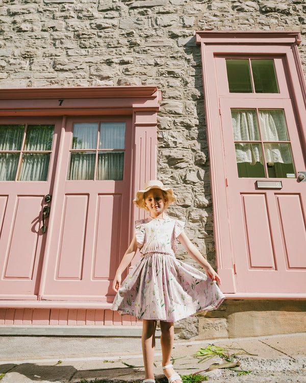 Viscose Dress Pink Printed Flowers - H30K88_3H115