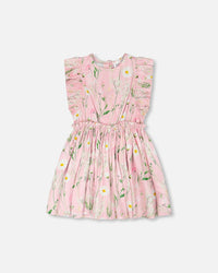 Viscose Dress Pink Printed Flowers - H30K88_3H115