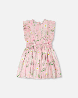 Viscose Dress Pink Printed Flowers - H30K88_3H115
