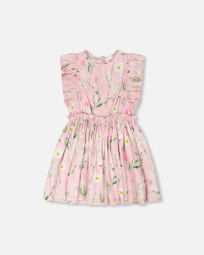 Viscose Dress Pink Printed Flowers - H30K88_3H115