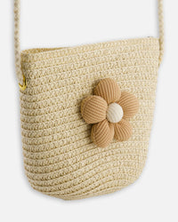 Flower Straw Purse Beige - H30KA_3H209