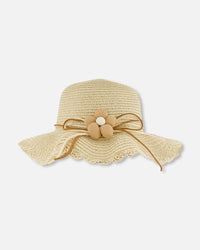 Flower Straw Hat Beige - H30KH_3H209