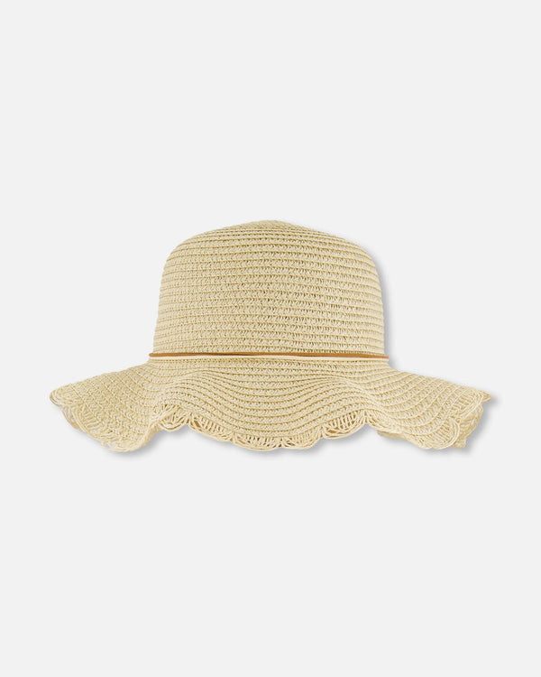 Flower Straw Hat Beige - H30KH_3H209