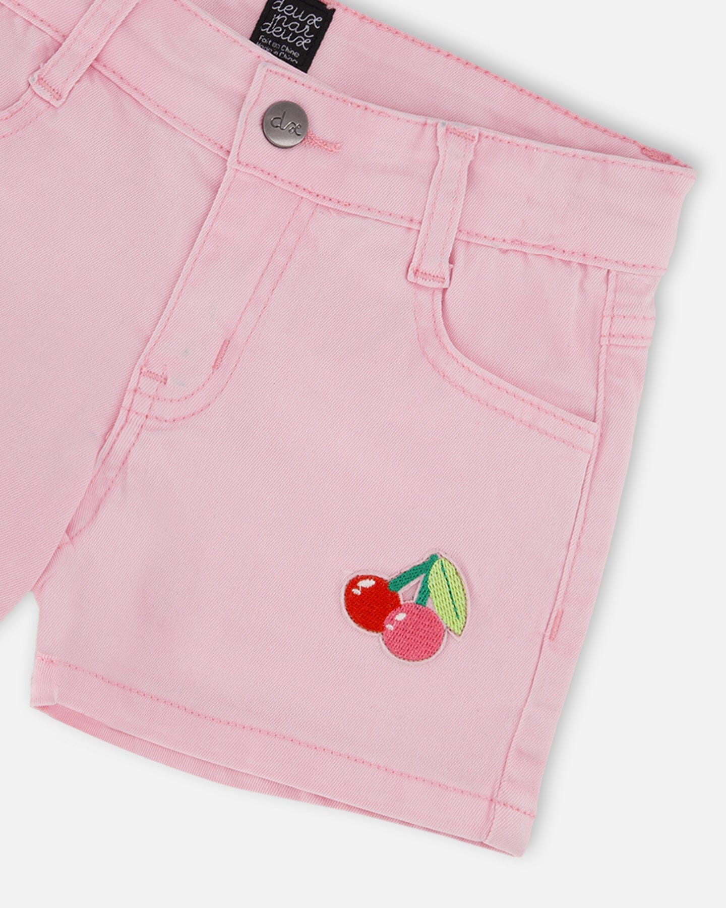 Pink Denim Shorts With Embroidery - H30L27_06050