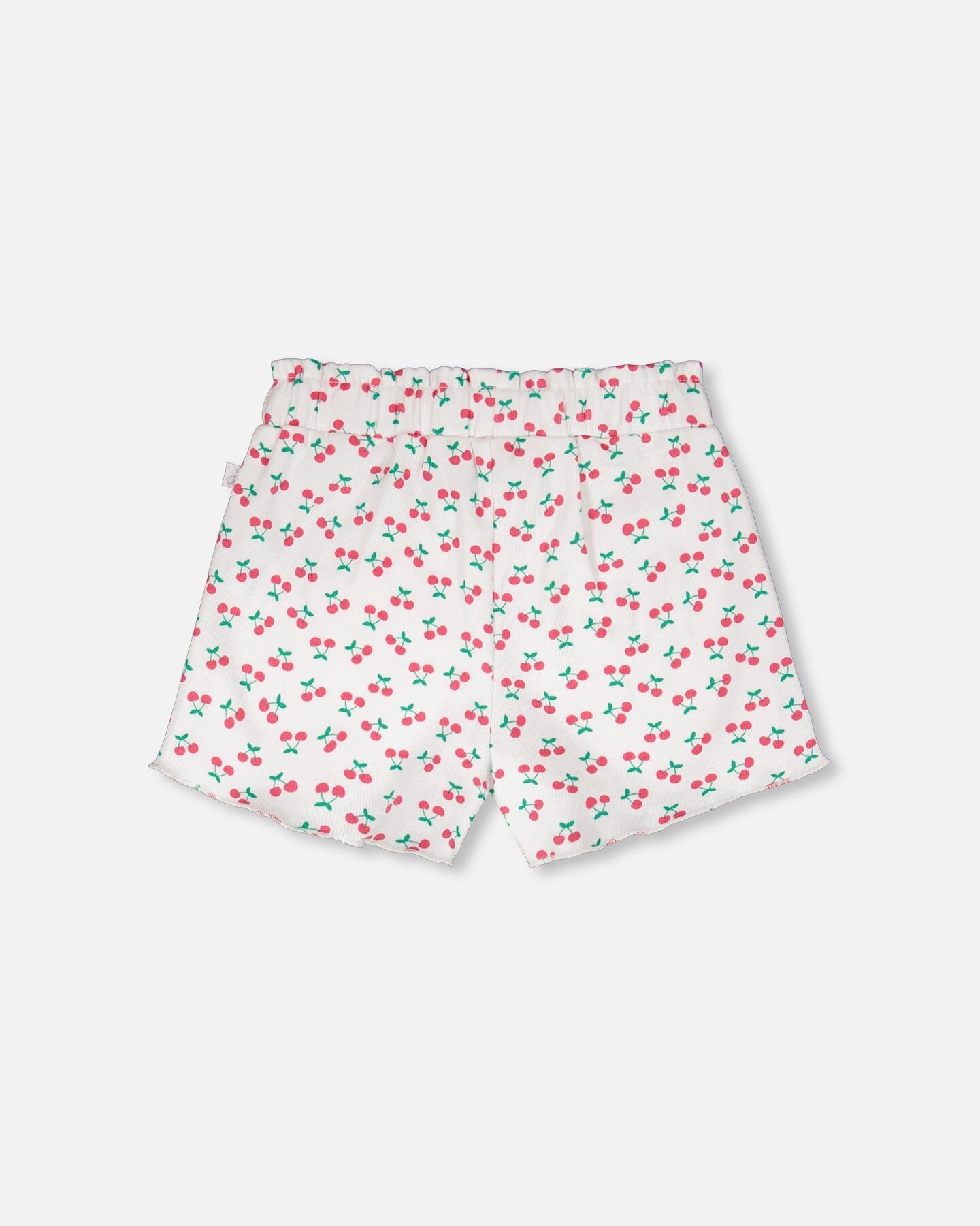 Rib Shorts White Printed Cherries - H30L28_3H142
