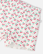 Rib Shorts White Printed Cherries - H30L28_3H142