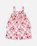 Organic Cotton Jersey Romper Pink Printed Cherries - H30L40_3H140