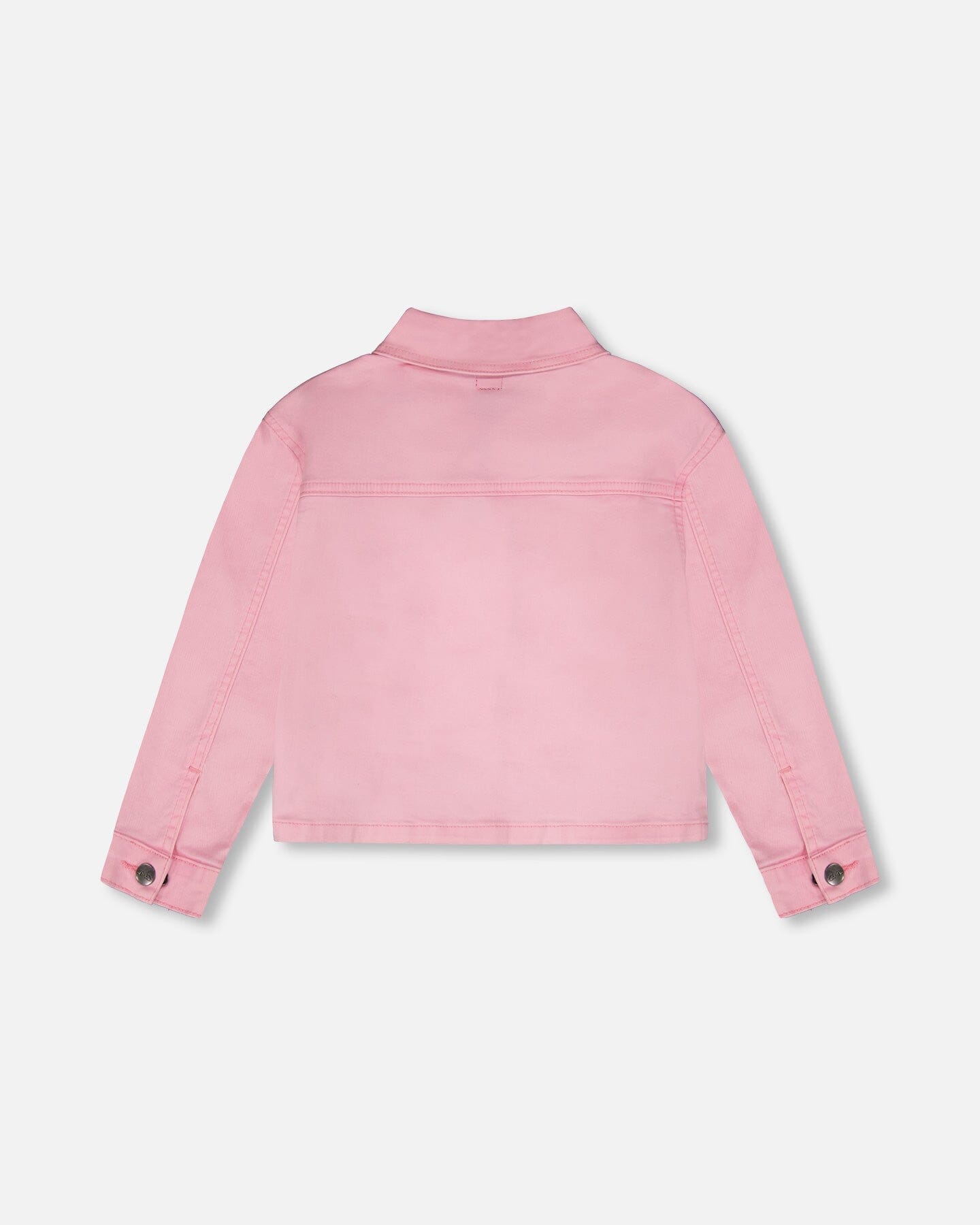 Pink Denim Jacket With Embroidered Patches - H30L50_06050