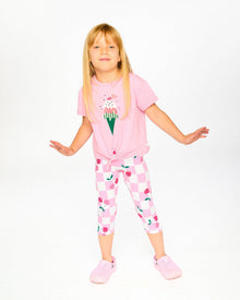 Organic Cotton Jersey Capri Pink Printed Cherries - H30L60_3H140