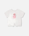 Organic Cotton Jersey T-Shirt With Tie At Waist White - H30L70_01000