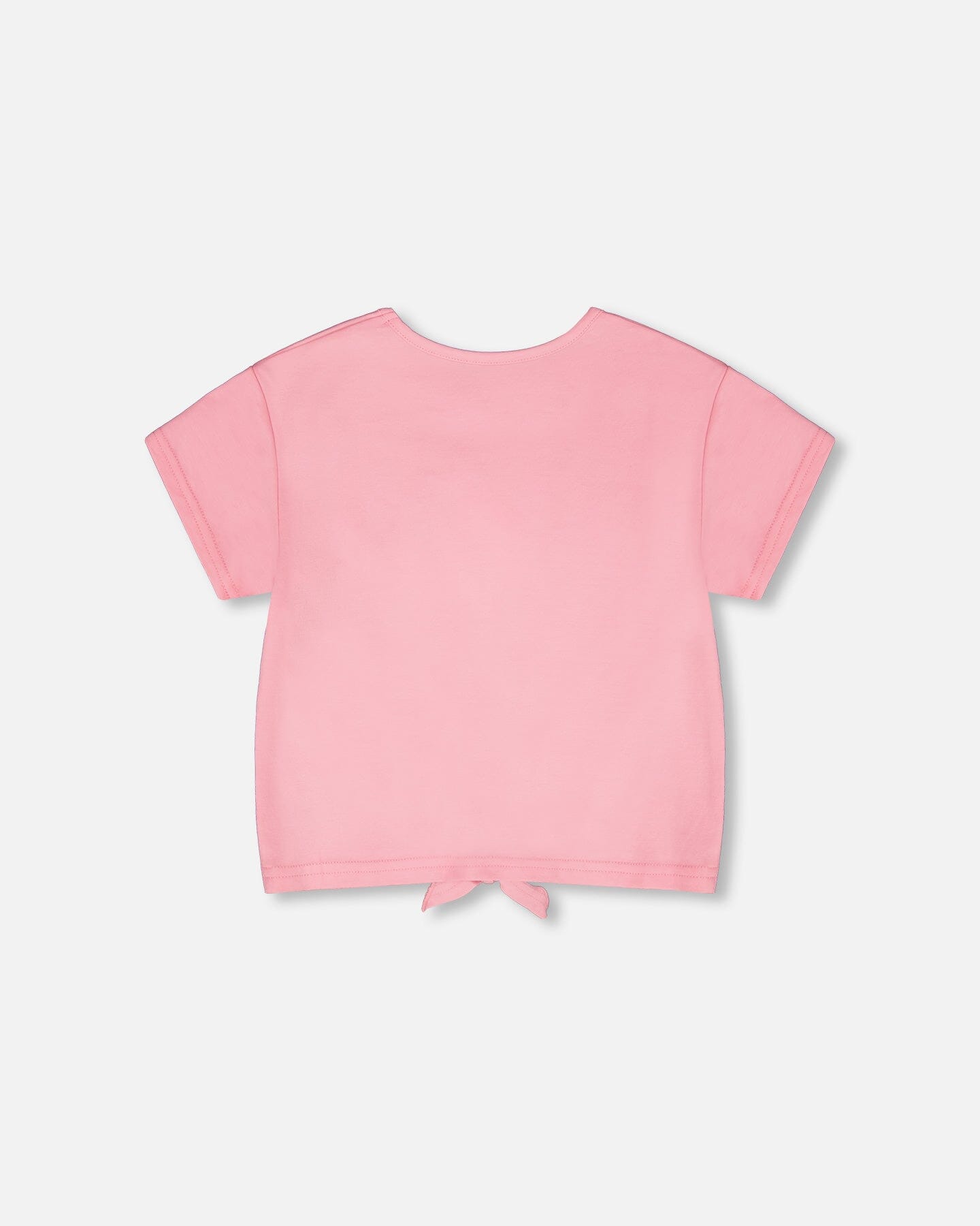 Organic Cotton Jersey T-Shirt With Tie At Waist Pink - H30L70_06050