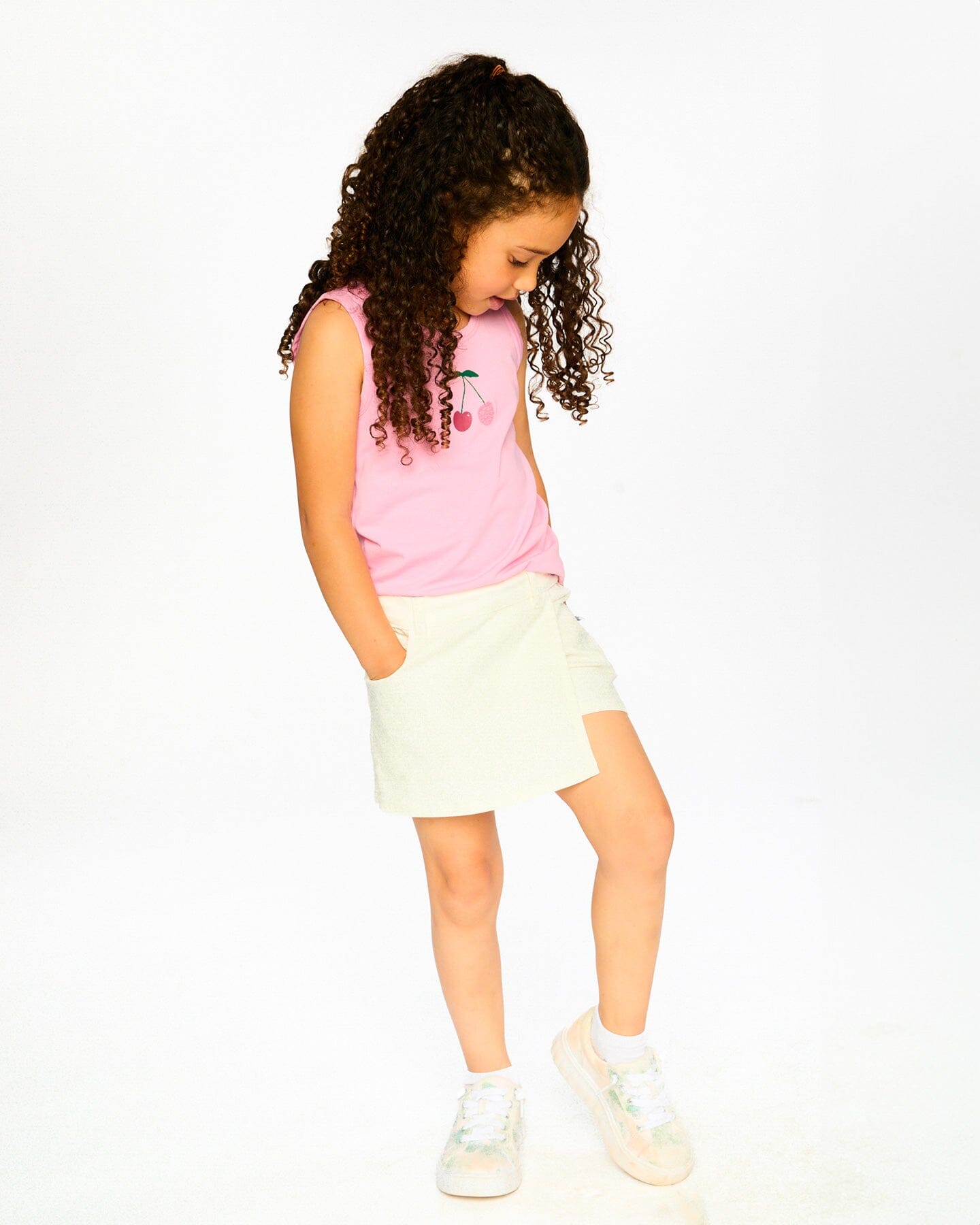 Organic Cotton Jersey Tank Top Pink - H30L72_06050