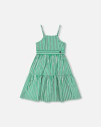 Cotton Sundress Green Stripes - H30L86_3H141