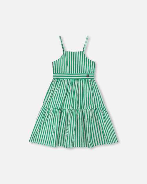 Cotton Sundress Green Stripes - H30L86_3H141
