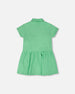 Cotton Shirt Dress With Embroidery Green - H30L88_03820