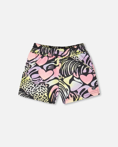 French Terry Shorts Black Multicolor - H30M26_3H135