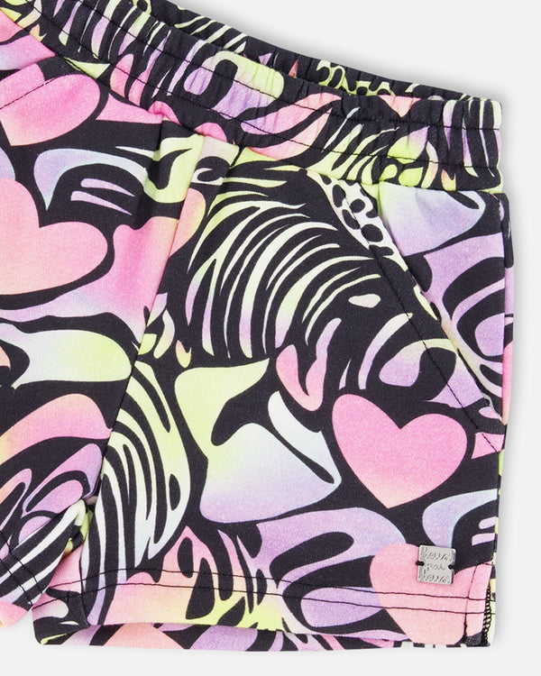 French Terry Shorts Black Multicolor - H30M26_3H135