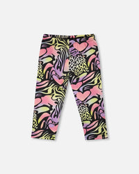 Organic Cotton Jersey Capri Black Printed Multicolor - H30M61_3H135