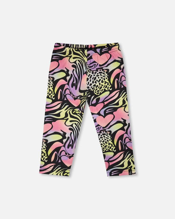 Organic Cotton Jersey Capri Black Printed Multicolor - H30M61_3H135