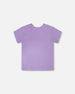 Organic Cotton Jersey T-Shirt Mauve With Sneakers - H30M70_05130