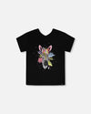Organic Cotton Jersey T-Shirt Black With Zebra - H30M70_09990