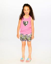 Organic Cotton Jersey Tank Top Pink With Screen Print - H30M71_06390