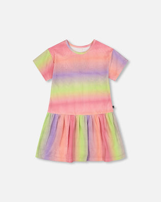 Printed Jersey Dress With Heart Back Cut Out Multicolor - H30M85_3H134