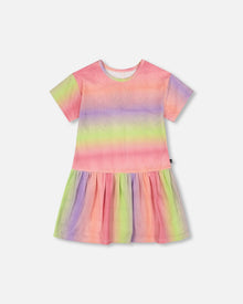 Printed Jersey Dress With Heart Back Cut Out Multicolor - H30M85_3H134