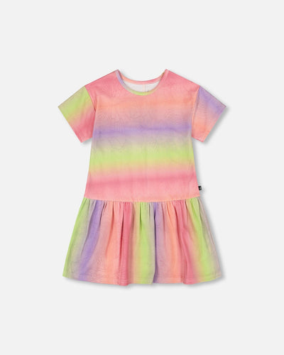 Printed Jersey Dress With Heart Back Cut Out Multicolor - H30M85_3H134