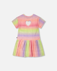 Printed Jersey Dress With Heart Back Cut Out Multicolor - H30M85_3H134