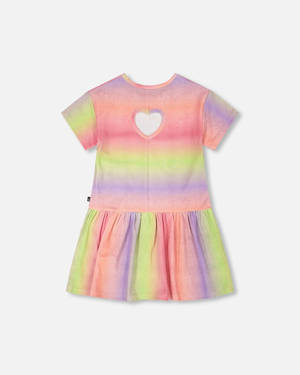 Printed Jersey Dress With Heart Back Cut Out Multicolor - H30M85_3H134