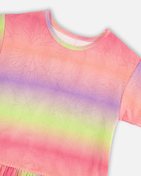 Printed Jersey Dress With Heart Back Cut Out Multicolor - H30M85_3H134