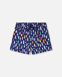 Boardshorts Blue Surfboard Print - H30OB08_3H164