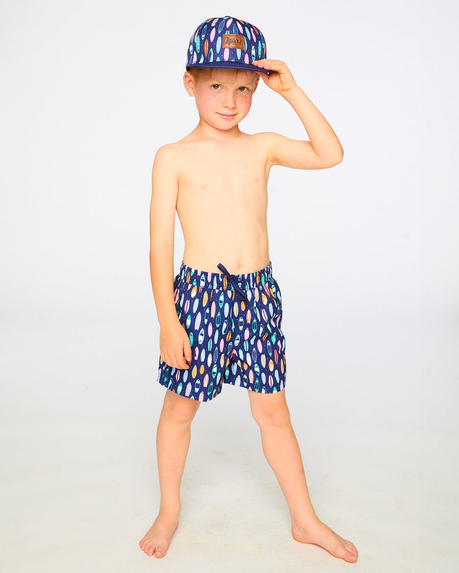 Boardshorts Blue Surfboard Print - H30OB08_3H164