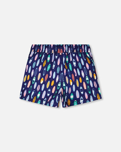 Boardshorts Blue Surfboard Print - H30OB08_3H164