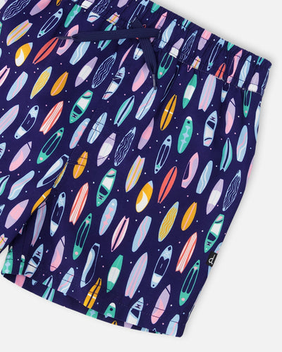 Boardshorts Blue Surfboard Print - H30OB08_3H164