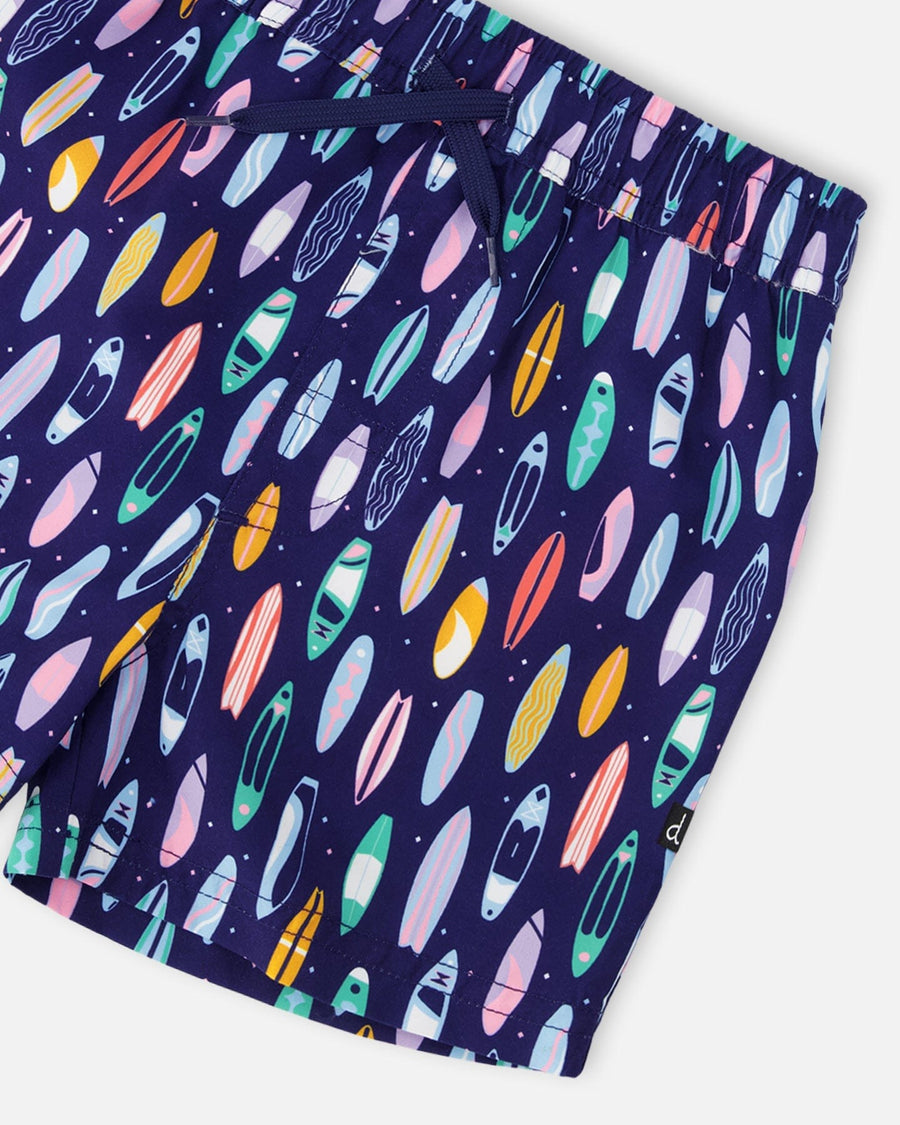 Boardshorts Blue Surfboard Print - H30OB08_3H164