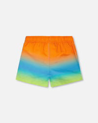 Boardshorts Orange Blue And Green Gradient - H30OB09_3H163
