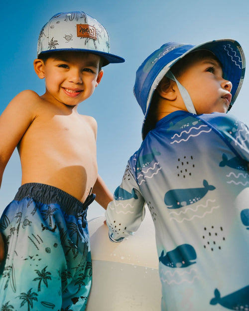 Boardshorts Blue Beach Print - H30OB11_3H157