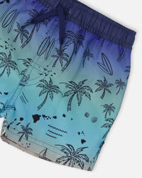Boardshorts Blue Beach Print - H30OB11_3H157