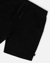 Hooded Terry T-Shirt With Shorts Set Black And White Stripes - H30OB12_04810