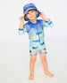 Baby And Toddlers One-Piece Long Sleeve Rashguard Blue Whale Print - H30OB15_3H156