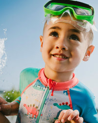 Baby And Toddler One-Piece Long Sleeve Rashguard Grey Baby Dinosaur Print - H30OB17_3H161