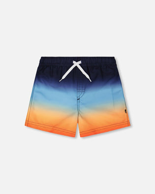Swim Trunks Blue And Orange Gradient - H30OB31_3H159