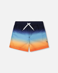 Swim Trunks Blue And Orange Gradient - H30OB31_3H159